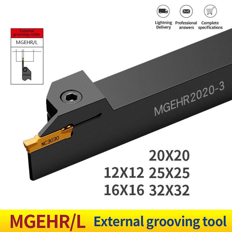 1pc เครื่องมือเซาะร่องผู้ถือ MGEHR MGEHL MGEHR1212 MGEHR1616 MGEHR2020 MGEHR2525 MGEHR3232 ภายนอกเปลี่ยนเครื่องมือเครื่องกลึงบาร์สําหรับคาร์ไบด์ร่องแทรก MGMN MGGN MRMN