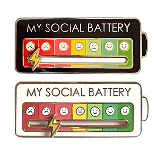 เข็มกลัด รูป My Social Battery 7 วัน สําหรับของขวัญ 2 ชิ้น