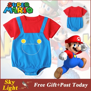 Super MARIO ชุดจั๊มสูทรอมเปอร์ บอดี้สูท ผ้าฝ้าย ลายการ์ตูนฮาโลวีน สําหรับเด็กทารกแรกเกิด เด็กวัยหัดเดิน เด็กผู้ชาย เด็กผู้หญิง