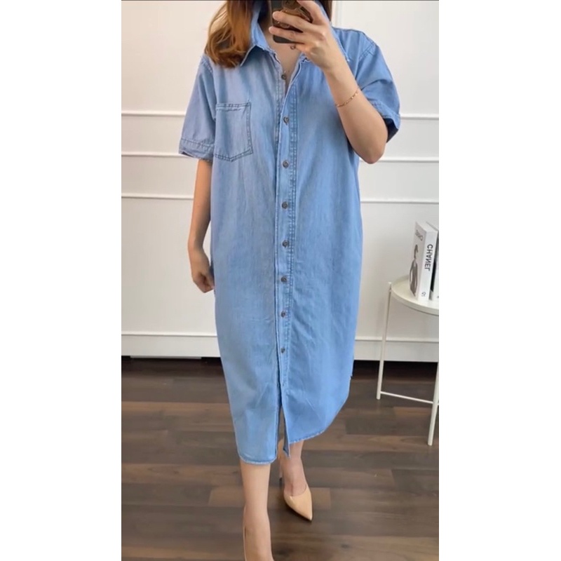 Beca DENIM DRESS - FASHION KING Short Sleeve JEANS DRESS