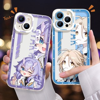 เคสโทรศัพท์ซิลิโคน TPU ใส แบบนิ่ม กันกระแทก ลาย Honkai Star Rail Himeko Bailu สําหรับ iPhone 14 11 13 12 Pro Max XS XR X 8 7 6S Plus Mini Yanqing