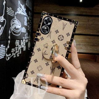 เคสโทรศัพท์มือถือ ทรงสี่เหลี่ยม กันกระแทก ลายดอกไม้ ประดับเพชร สําหรับ OPPO A98 A1 A1X
