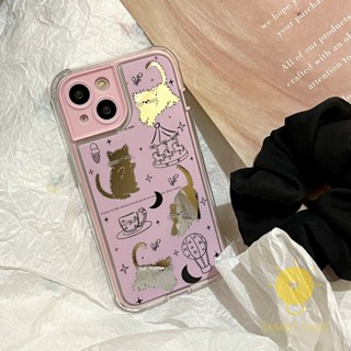 For เคสไอโฟน 14 Pro Max [Cute Cat Mirror] เคส Phone Case For iPhone 14 Pro Max Plus 13 12 Mini 11 For เคสไอโฟน11 Ins Korean Style Retro Classic Couple Shockproof Protective TPU Cover Shell