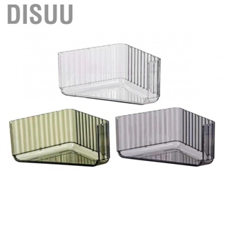 Disuu Tabletop Organizer Shelf  Triangular Storage Shelf Clear Rounded Corners Textured Compact  for Bathroom