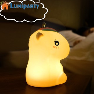 Lumiparty โคมไฟตั้งโต๊ะ LED รูปการ์ตูน ชาร์จ USB สําหรับห้องนอน ข้างเตียง