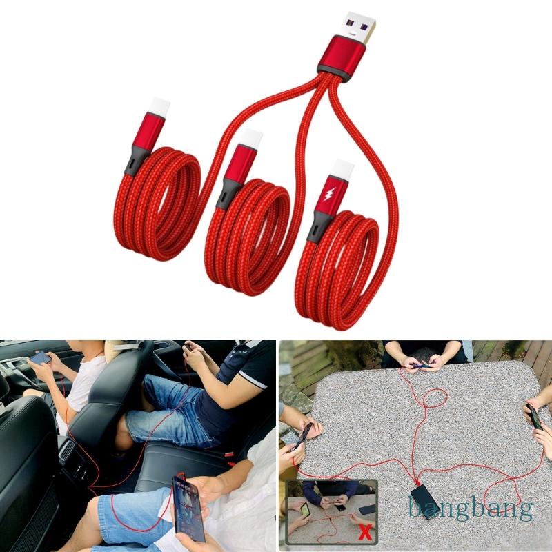 Bang สายชาร์จ USB เป็น Type-C 5V 3-in-1 สีดํา สําหรับแล็ปท็อป 3 ชิ้น