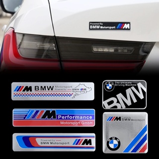 สติกเกอร์โลโก้ BMW โลหะอลูมิเนียม ตราสัญลักษณ์รถแข่ง สําหรับตกแต่ง BMW M 1 3 5 X X1 X3 X5 E3 E5 Z4 E46 E39 E60 E90 E36 F30 F10