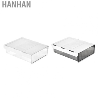 Hanhan Underdesk Drawer Box  Space Saving Under Table Storage Case Transparent Slide Out Plastic  for Office