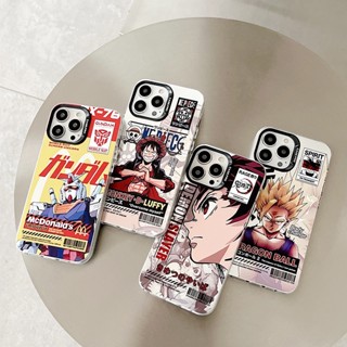 เคสโทรศัพท์มือถือ ผิวด้าน ลายการ์ตูน onepiece dragon ball Demon Slayer สีเงิน สําหรับ iPhone 14 Pro Max 13 12 Pro Max 11