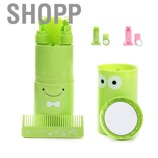 Shopp Travel Bottles Set with Wash Cup  Shower Gel Dispenser Bottle Comb Makeup Mirror Travel Bottles Kit