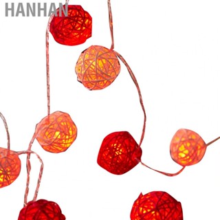 Hanhan Decorative Festival String Light  Lovely Atmosphere Romantic Rattan Ball String Light  for New Year for Party