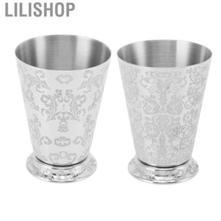 Lilishop Drinking Glass Glossy Edge Stainless Steel Cocktail Cup for Home