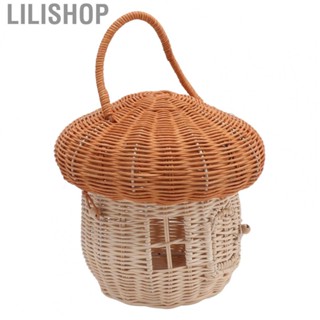 Lilishop Portable Rattan   Cute Rattan Woven  Lightweight Mushroom Shape  for Desktop Decoration for Storage