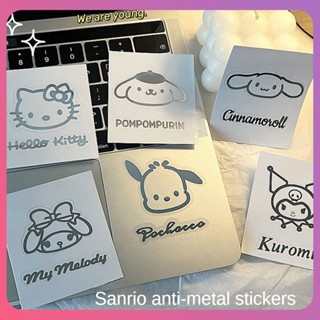 Creative Sanrio Imitation Metal Sticker Ins Pochacco My Melody Cinnamoroll Sticker Transparent Waterproof Cute Cartoon Sticker Pet School Accessories [COD]