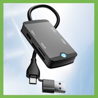 เครื่องอ่านการ์ดฮับ USB C แบบพกพา พร้อมพอร์ต USB 3.0 สําหรับโทรศัพท์มือถือ แท็บเล็ต แล็ปท็อป