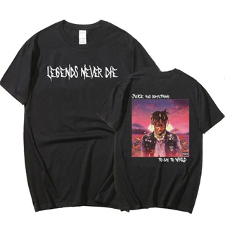 เสื้อยืด พิมพ์ลาย Rapper Juice Wrld Legends Never Die ขนาดใหญ่ สไตล์เรโทร สําหรับผู้ชาย