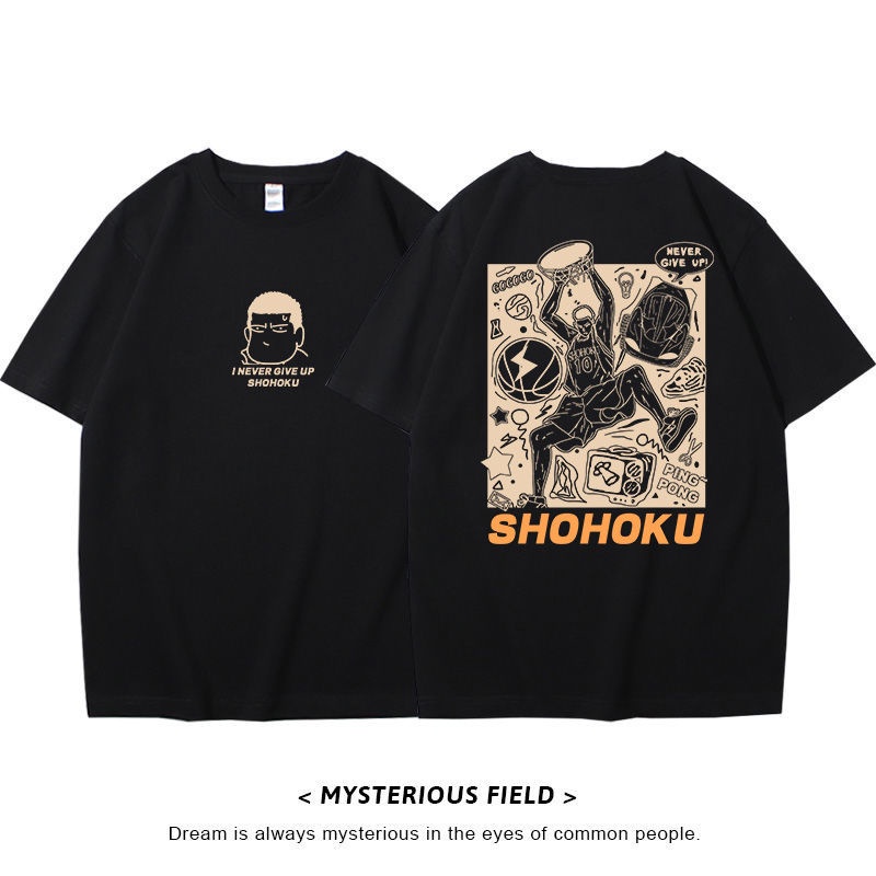 ย้อนยุคS-5XL Slamdunk Slam Dunk short-sleeved t-shirts male basketball half sleeve cotton com灌篮高手篮球运