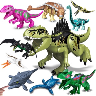 ของเล่นตัวต่อฟิกเกอร์ Jurassic Dinosaur World Brutal Raptor T-Rex Triceratops Indominus Rex