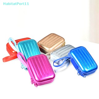 Habitatport กล่องดีบุก ทรงสี่เหลี่ยม มีซิป ขนาดเล็ก สําหรับใส่จัดเก็บหูฟัง สายเคเบิ้ล 1 ชิ้น