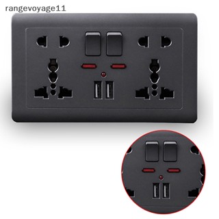 [Rangevoyage] ซ็อกเก็ตปลั๊กไฟ มาตรฐาน EU Usb สีเทา