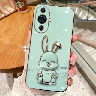 พร้อมส่ง เคสโทรศัพท์มือถือแบบนิ่ม ลายการ์ตูนกระต่ายน่ารัก พร้อมที่ตั้งวาง สีแคนดี้ แฟชั่น สําหรับ Huawei Nova 11 Pro 11i Y91 Y71 2023 Nova 11i