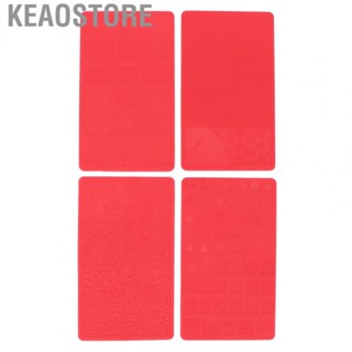 Keaostore Nail Stamping Template 4pcs 3D Relief Printing Salon DIY Soft