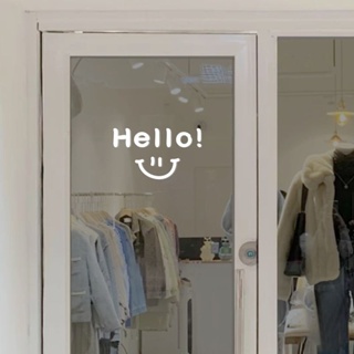 สติกเกอร์ ลาย Hello Simple Ins สําหรับติดตกแต่งกระจก หน้าต่าง ร้านค้า