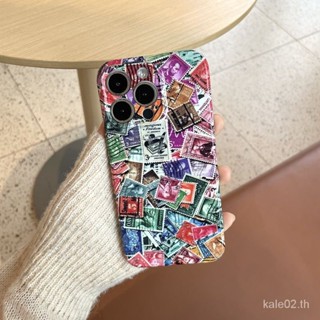 เคสโทรศัพท์มือถือแบบแข็ง กันกระแทก ลายแสตมป์น่ารัก สีวาว สําหรับ iPhone 14promax 13pro 12 11 x xr xsmax 7plus 8 se