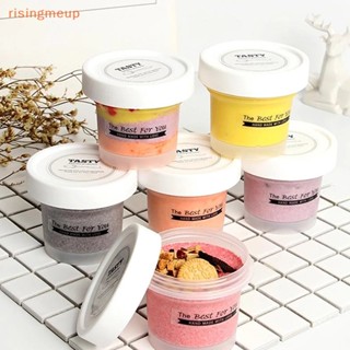 [risingmeup] ถ้วยพลาสติกใส่ขนมหวาน พร้อมช้อนมูส ทรงกลม ขนาดเล็ก 100 มล. 5 ชิ้น