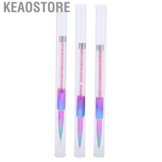 Keaostore Nail Art Liner Brushes  Acrylic Brush Easy To Clean Lightweight Nylon Hair 3Pcs for Women Household