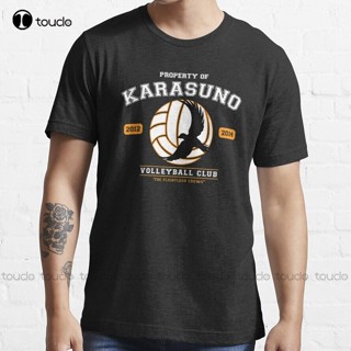 เสื้อยืด พิมพ์ลายอนิเมะวอลเลย์บอล Karasuno Haikyuu Haikyu Karasuno Team ขนาดใหญ่ สําหรับผู้ชาย