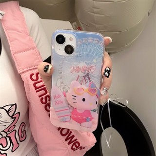 เคสโทรศัพท์มือถือ ซิลิโคนแข็ง กันกระแทก ลายการ์ตูนแมวชิงช้าสวรรค์ สวนสนุก ชิงช้าสวรรค์ สําหรับ Iphone 14promax 13 11 12