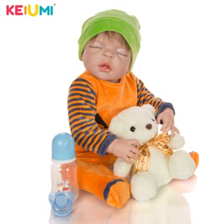 Keiumi ตุ๊กตาเด็กทารกจําลอง แบบกาวเต็ม 23 นิ้ว