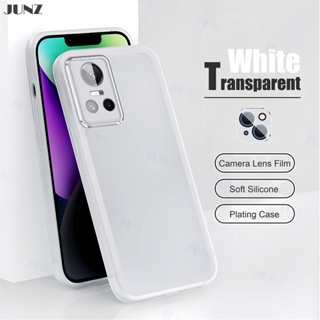 เคสโทรศัพท์มือถือแบบนิ่ม ใส กันรอยเลนส์กล้อง สีขาว หรูหรา สําหรับ Realme GT 5G GT Neo 2T GT Neo 5G Narzo 50 5G J003-1