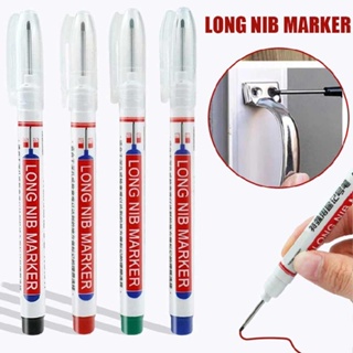 New 12pcs Long Head Bathroom Multi-purpose Woodworking Deep Hole Marker Pen