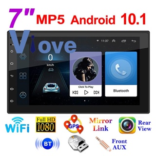 เครื่องเล่นมัลติมีเดีย วิทยุ สเตอริโอ Wifi Gps 2 Din USB Fm 7 นิ้ว Android 10.1 สําหรับรถยนต์