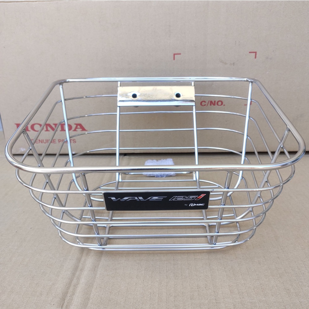 APK73LJ61000TฺBตะกร้าหน้าสแตนเลสแท้HONDA WAVE125Iรุ่นไฟหน้าLED 2018-24จำนวน1ใบไม่รวมขายึด อะไหล่ตกแต