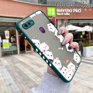 สําหรับ OPPO F9 F9 Pro A7x Realme U1 2 Pro เคสการ์ตูนแมวน่ารัก ฝ้า บาง ดีไซน์ใหม่ กันกระแทก เคสโทรศัพท์แข็ง แฟชั่น ขอบซิลิโคน เคสป้องกัน