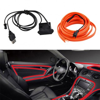 ⚡READYSTOCK⚡Nice 5V USB EL Strip USB Driver Lighting Wire String Interior Decoration Red