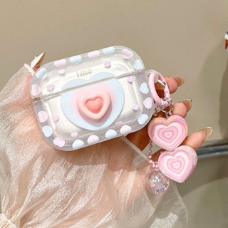 เคสหูฟัง แบบนิ่ม ลายหัวใจ สําหรับ AirPods Pro 2 AirPods 1 2 3 Pro