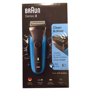 Braun Series 3 310s เครื่องโกนหนวดไฟฟ้า แบบเปียกและแห้ง 3 ยืดหยุ่น สําหรับผู้ชาย (ปลั๊ก EU 2 ขา)