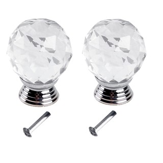 2pcs Home Living Room Easy Grip With Screws Furniture Hardware Kitchen Bathroom Wardrobe Drawer Crystal Cupboard Knob