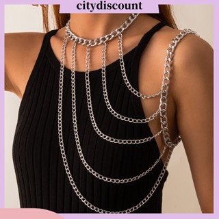 &lt;citydiscount&gt; ผู้หญิง รูปตัว U สร้อยคอแฟชั่น ผู้หญิง ไหล่ข้างเดียว พู่ โซ่ร่างกาย เสื้อผ้า อุปกรณ์เสริม