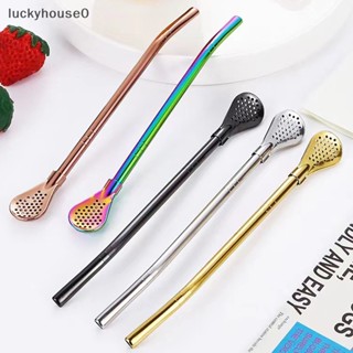 Luckyhouse0^^ ใหม่ ช้อนกรองชา นม สเตนเลส 304 หลากสี ใช้ซ้ําได้