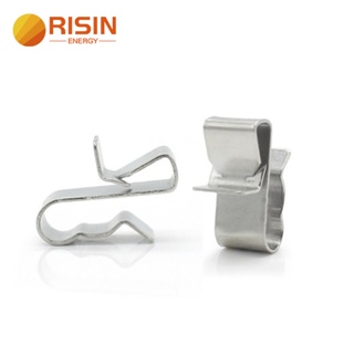 Good Manufacturer RISIN คลิปหนีบสายเคเบิล พลังงานแสงอาทิตย์ PV สเตนเลส ทรงสี่เหลี่ยม 2 สาย สําหรับสายเคเบิล 4 สาย