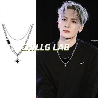 CHILLG LAB สร้อยคอ Niche Design Black Zircon Galaxy Mans Star Light Luxury Ins Hip Hop Sweet Cool เครื่องประดับอเนกประสงค์ Trendy Cool Accessories