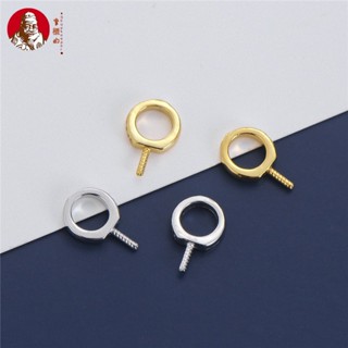 จี้ลูกปัดคริสตัล เงินแท้ เกรด S925 ประดับไข่มุก ทรงกลม แฮนด์เมด DIY อุปกรณ์เสริม สําหรับทําเครื่องประดับ