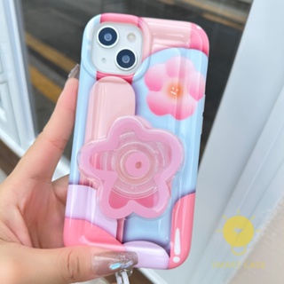 For เคสไอโฟน 14 Pro Max [Pink Flower Airbag] เคส Phone Case For iPhone 14 Pro Max Plus 13 12 11 For เคสไอโฟน11 Ins Korean Style Retro Classic Couple Shockproof Protective TPU Cover Shell