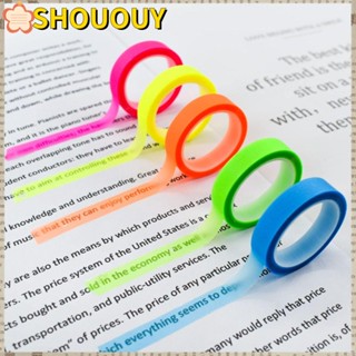 Shououy สติกเกอร์ฉลาก แบบใส เรืองแสง 5 ม้วน สําหรับติดตกแต่งสํานักงาน อ่านหนังสือ 5 ม้วน