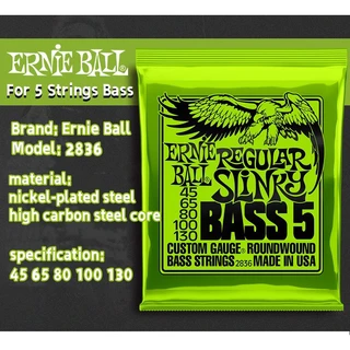 Ernie Ball สายเบสไฟฟ้า ชุบนิกเกิล 4-5 2824 2833 2832 2834 2836